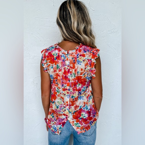 Kaleen- Floral Ruffle Sleeve Blouse - Multicolor - Picture 3 of 4